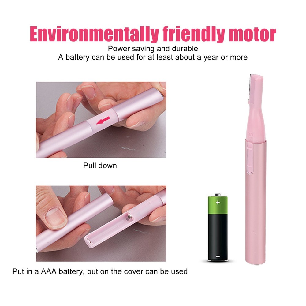 Mini Electric Pink Eyebrow Trimmer Portable Gentle Facial Hair Remover