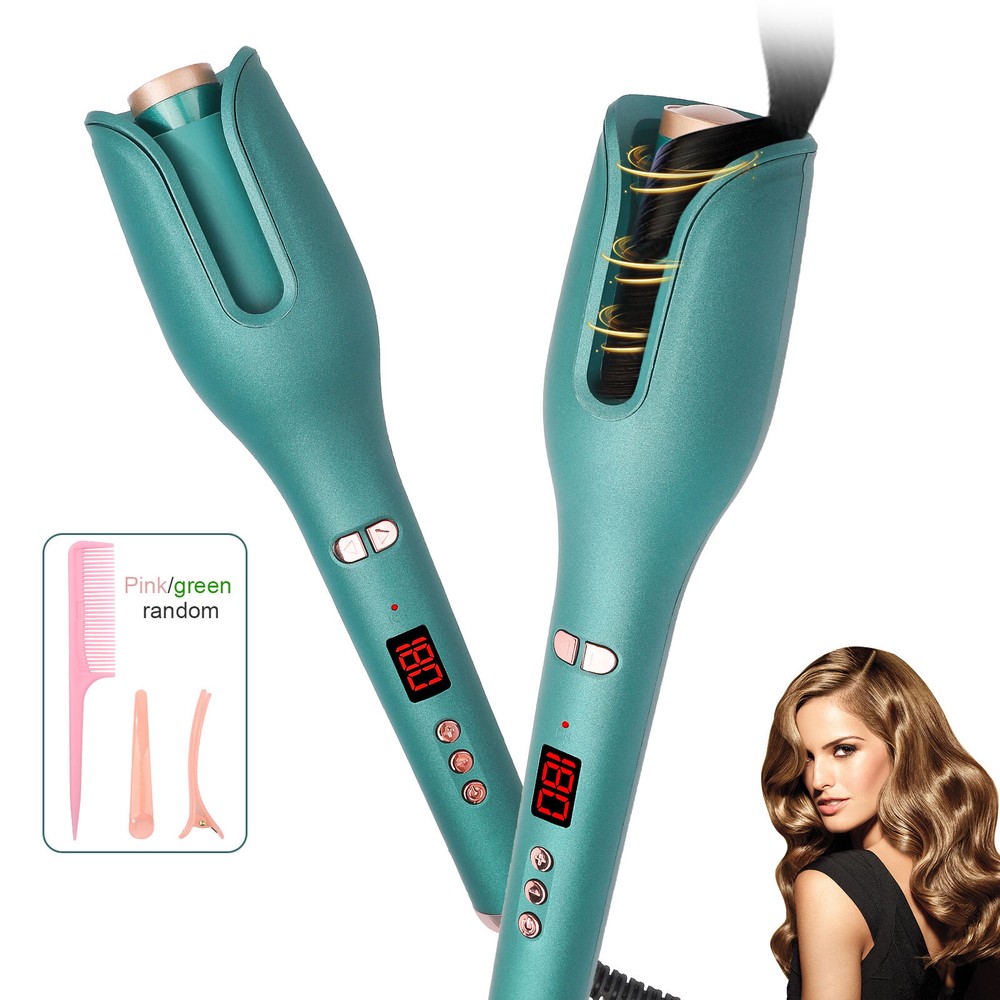Auto Hair Curler with LCD Temp Display Anti-Tangle Auto Shut-Off Styler