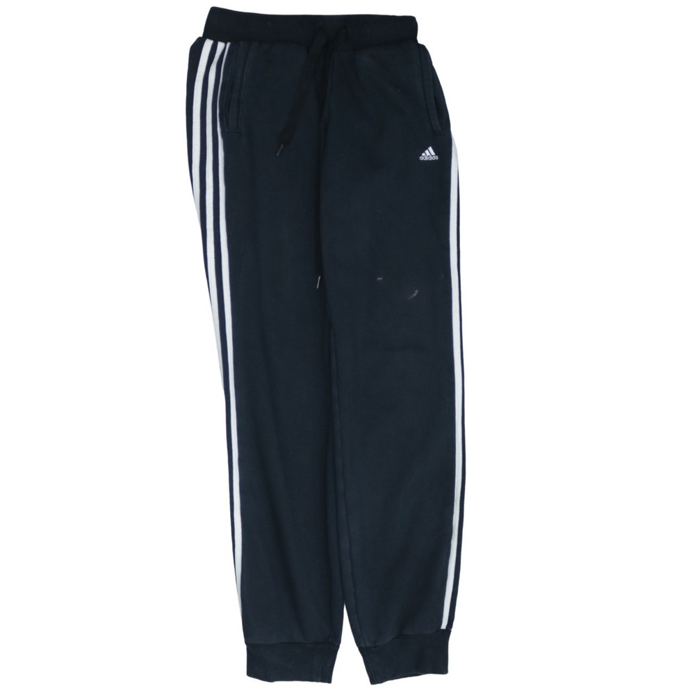 Adidas Mens Joggers Black Essentials Three Stripe Elastic Waist Cuffed XS