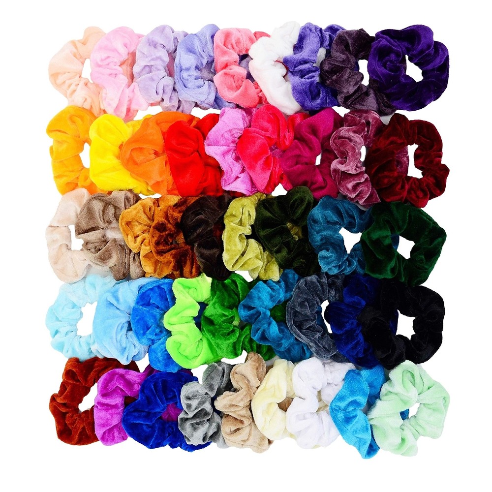 Chloven 45-Piece Velvet Scrunchies Hair Ties for Women and Girls