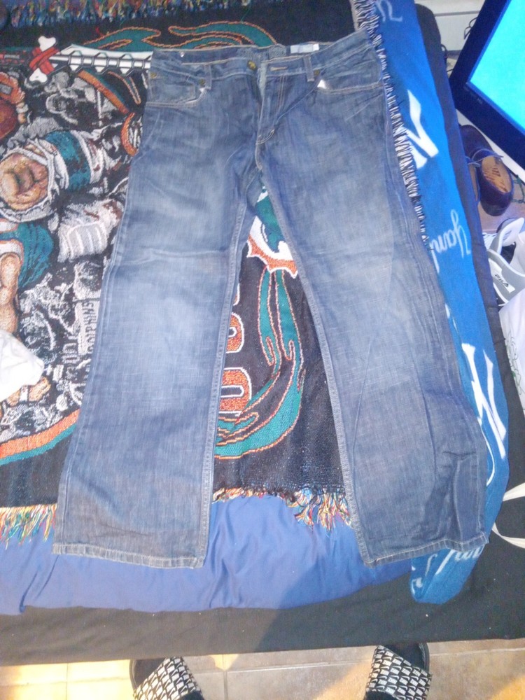 SilverTab Jeans Mens 34x32 Blue Denim Boot Cut Logo Western Cowboy Levis Work