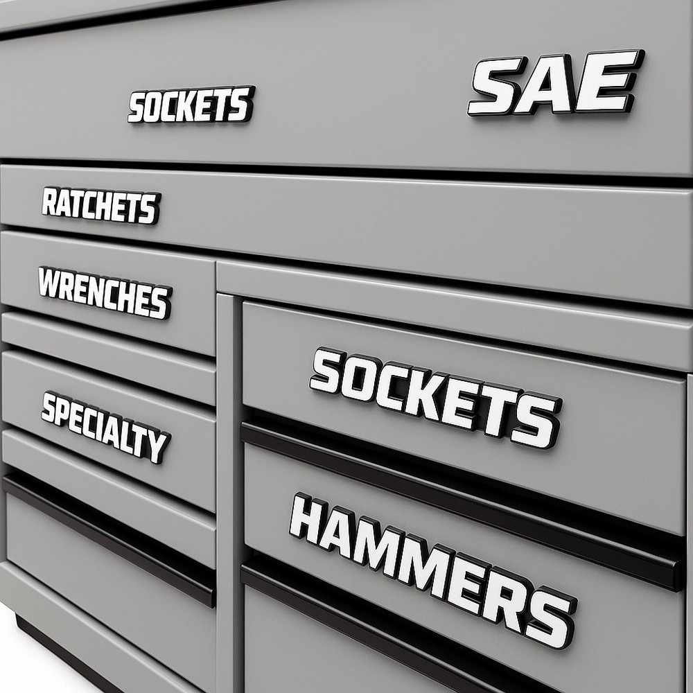 Magnetic Premium Toolbox Labels 15-Piece Organizer Set