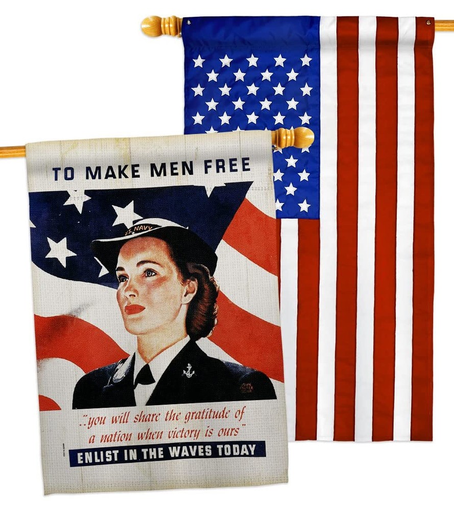 USBrotherhood to Make Men Free House Flag Pack Armed Forces Navy USN Seabee U...