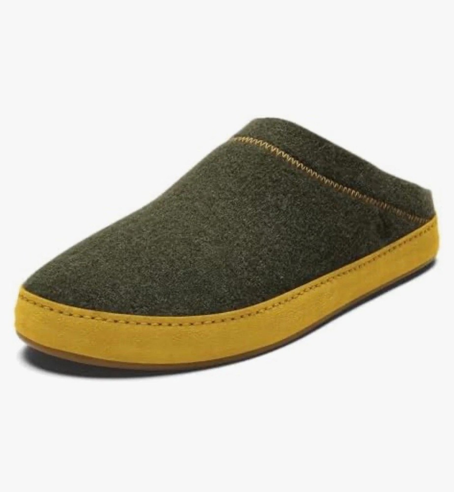 Olukai Hamani Hulu Men’s Size 10 Australia Wool Slippers Green Slip On Mule NWOB