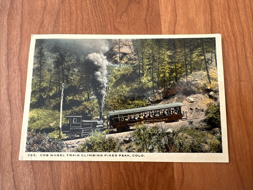 Cog Wheel Train Climbing Pikes Peak Colorado CO Postcard Posted 1912