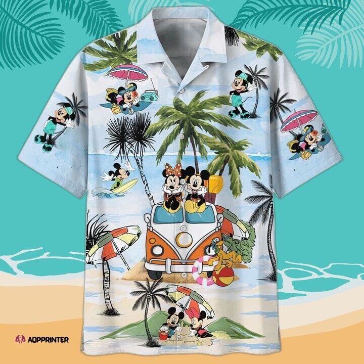 Tropical Coconuts Mickey Mouse 3D Hawaiian Shirt for Hot Summer Days