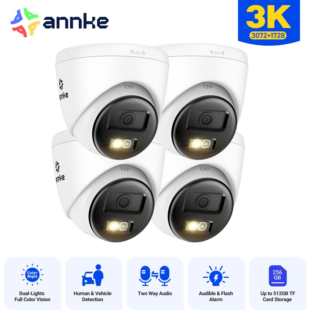ANNKE 3K PoE Security IP Camera 5MP Two Way Audio Outdoor Full Color Night CT500
