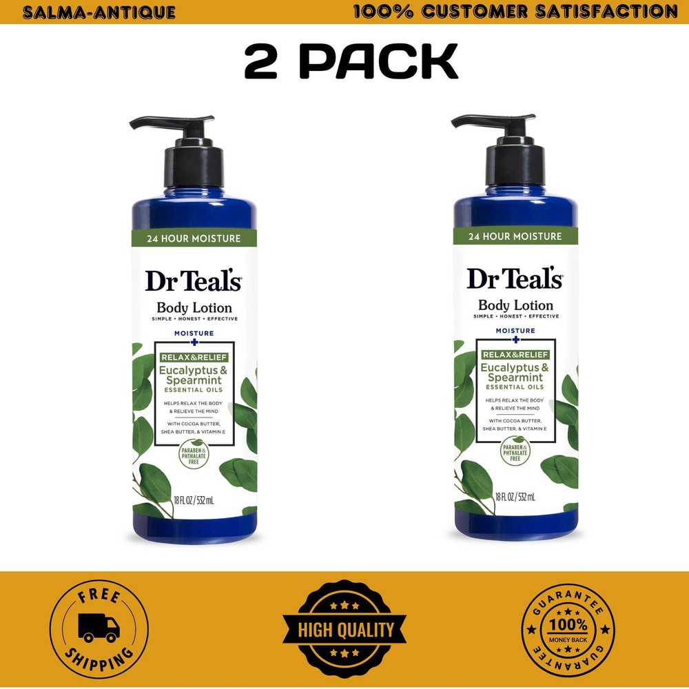 Dr Teal's Body Lotion, 24 Hour Moisture with Eucalyptus and Spearmint Essential