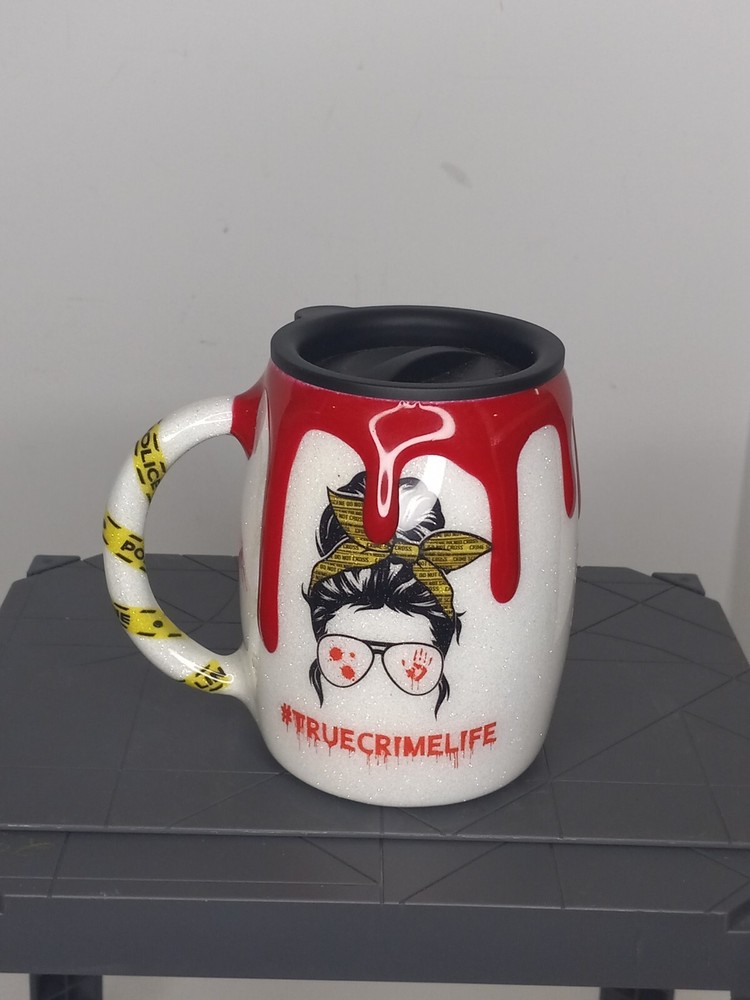 Custom True Crime Life Tumbler Insulated Hot Cold Lid Mug Cup Travel Handmade