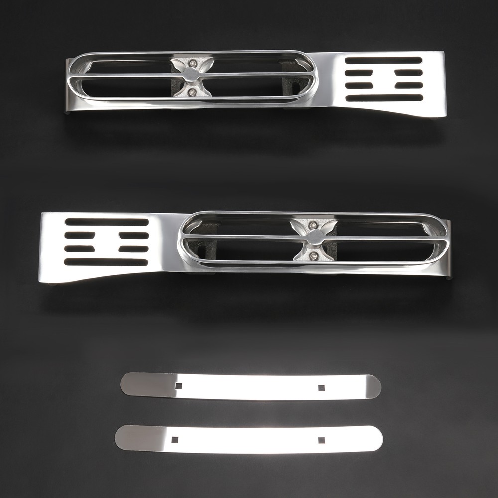 Pair Silvery Front Fender Light Brackets Polish Aluminum For Peterbilt 389 388