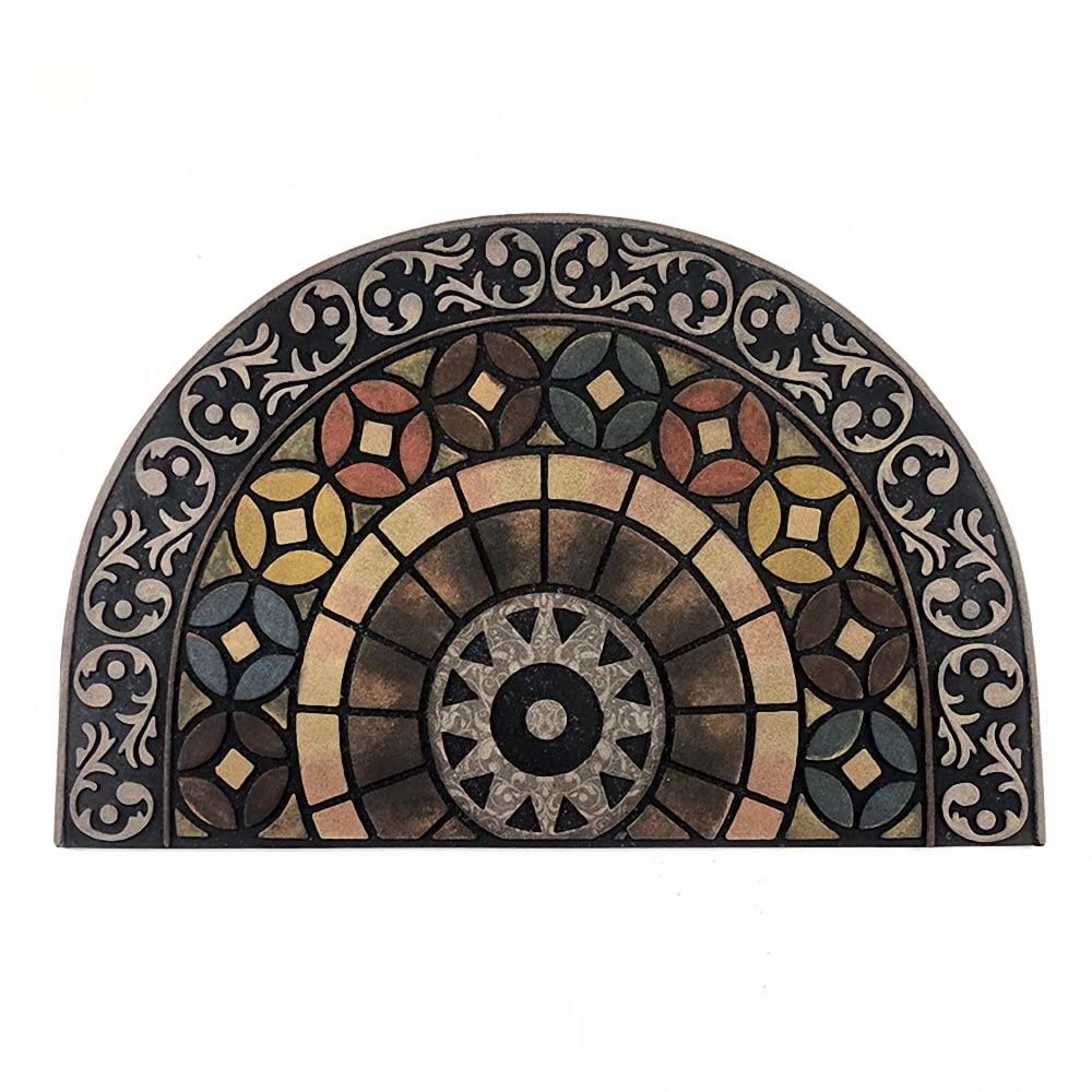 Semicircle Heavy Duty Large Outdoor Entrance Floor Mat with Fun Design  