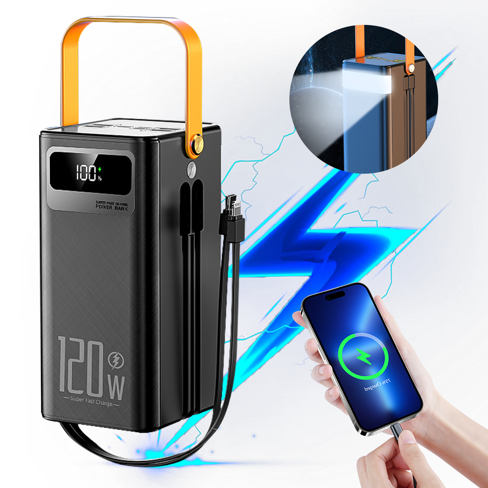 120W 70000mAh Power Bank with 4 USB Fast Charging for iPhone  