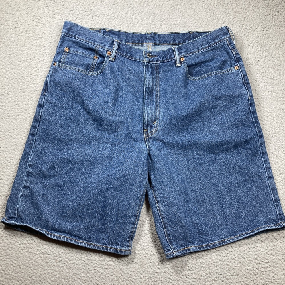 Levis 550 Shorts Men's 40 Blue 9.5 in Inseam Work Casual Rugged American Denim