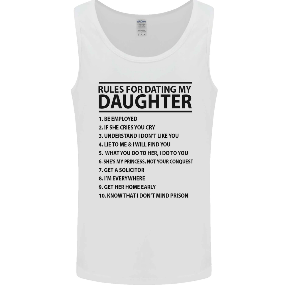 Rules for Dating My Daughter Fathers Day Mens Vest Tank Top