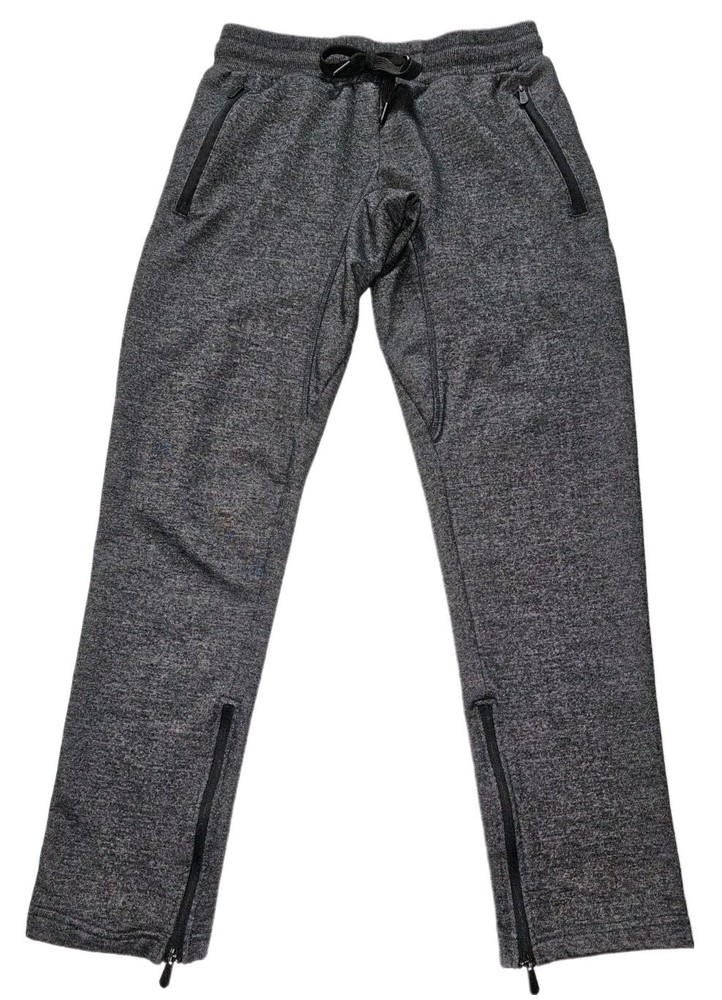 CSG Gray Elastic Waist Active Zip Ankle Track Pants Junior's Size M