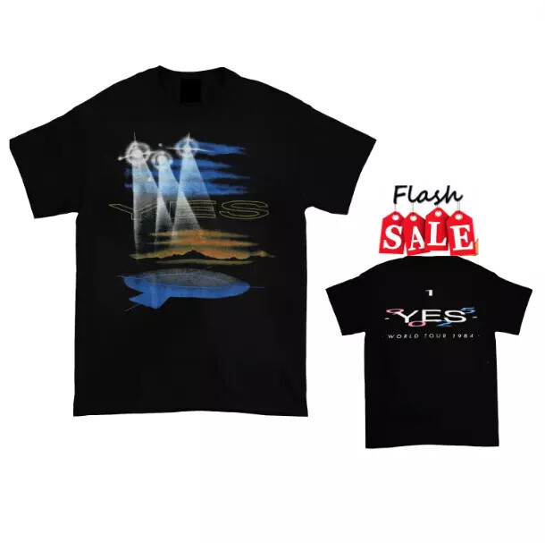 SALE 1984 Yes 90125 T-Shirt Tour Black Yes 99 Men Concert S-5xl Double Sided