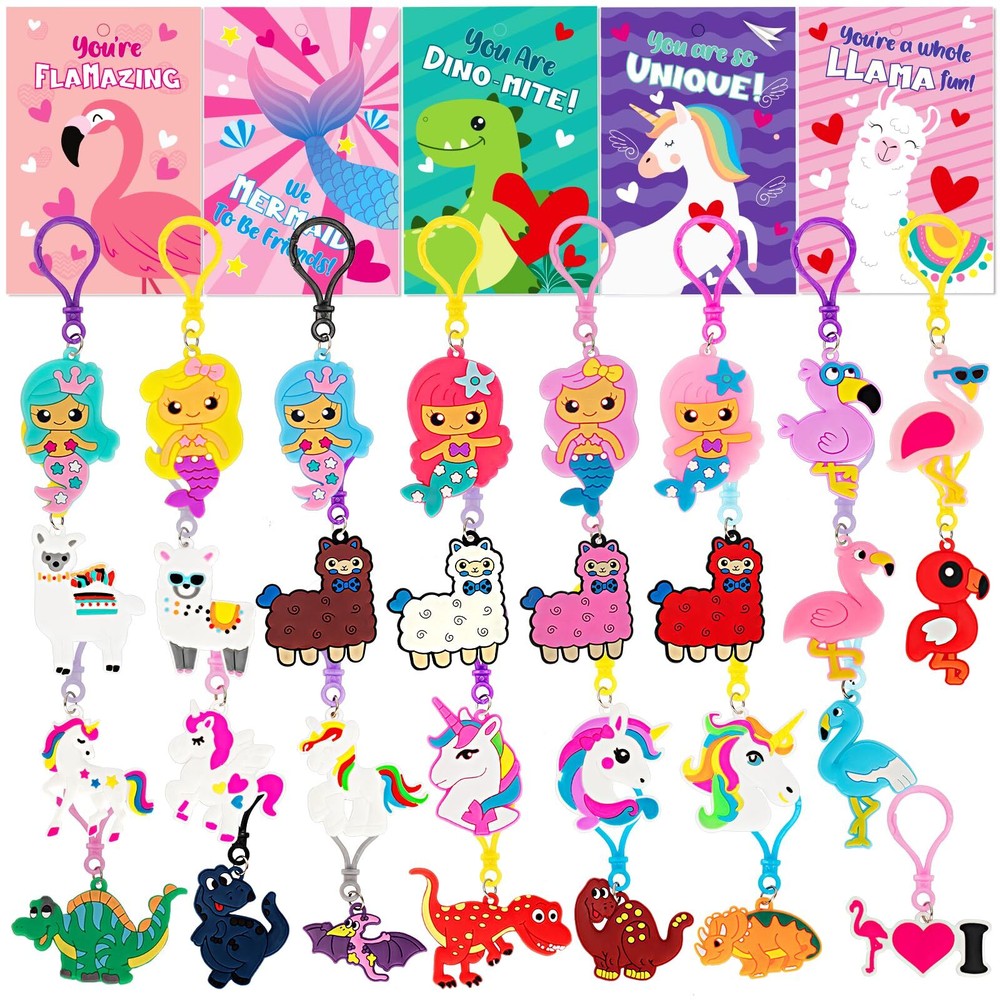 Valentines Day Gift for Kids, 30 Pack Valentines Day Cards for Kids School wi...-image