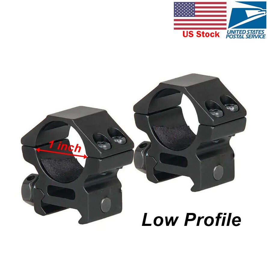 1'' inch Low Profile Scope Rings for Picatinny Weaver Mount Heavy Duty