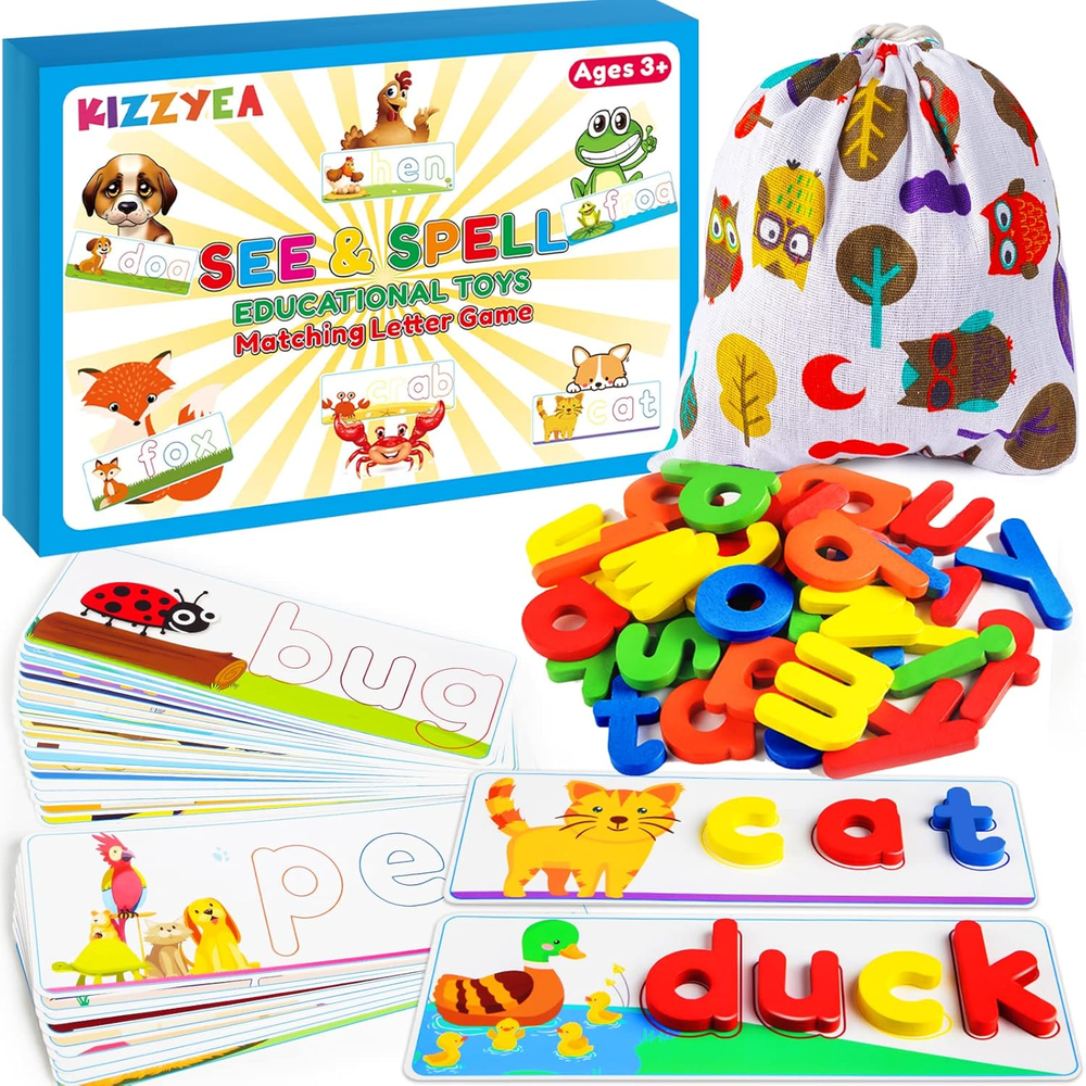 Educational Learning Toys for Kids Ages 2-6 - See & Spell Matching Game