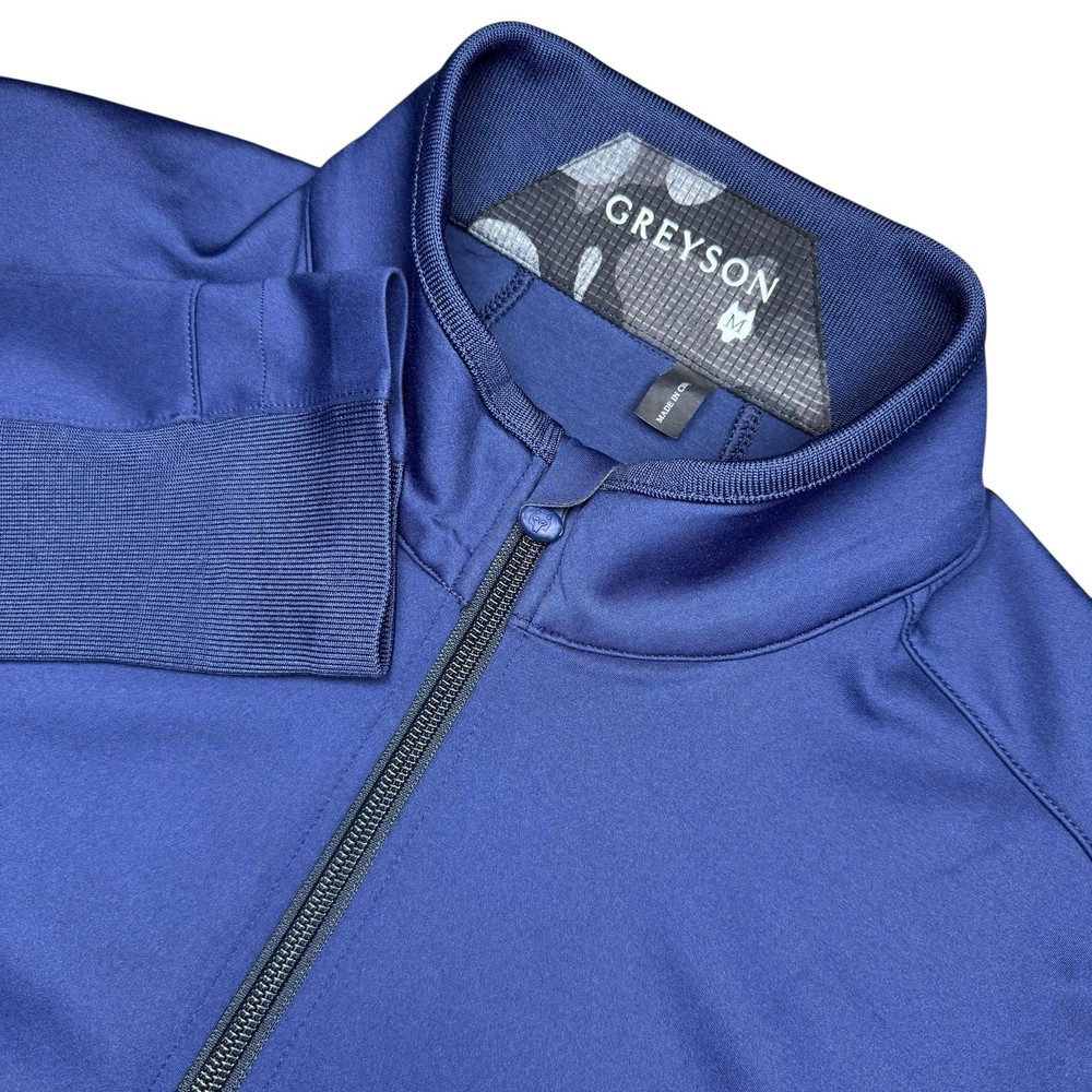 Greyson Sequoia Men’s M Navy Full Zip Jacket Windproof Modern Tree Logo