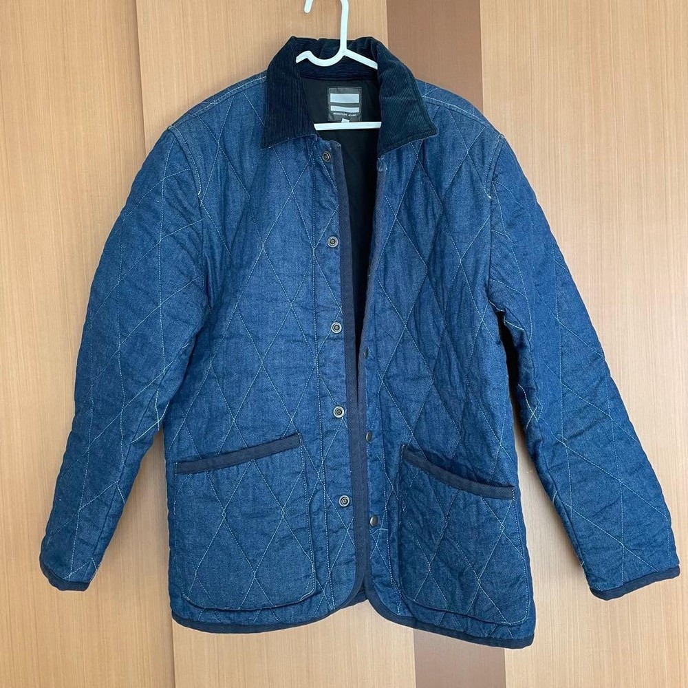 Momotaro Jeans Quilted Denim Jacket Blue L Cotton Collared Outerwear