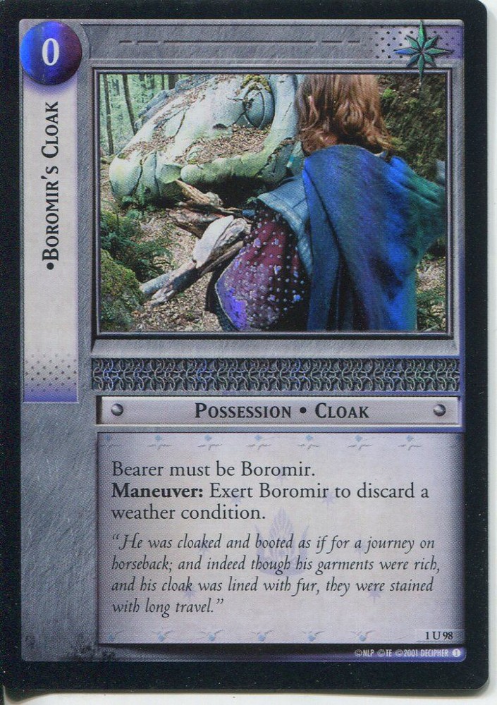 Lord Of The Rings CCG FotR Foil Card 1.U98 Boromirs Cloak