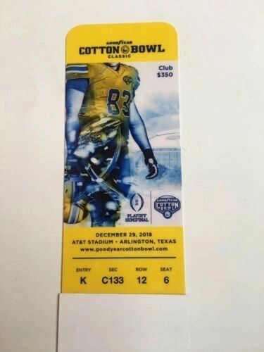 2018 Cotton Bowl Ticket Notre Dame vs Clemson Trevor Lawrence Mint Condition  -image