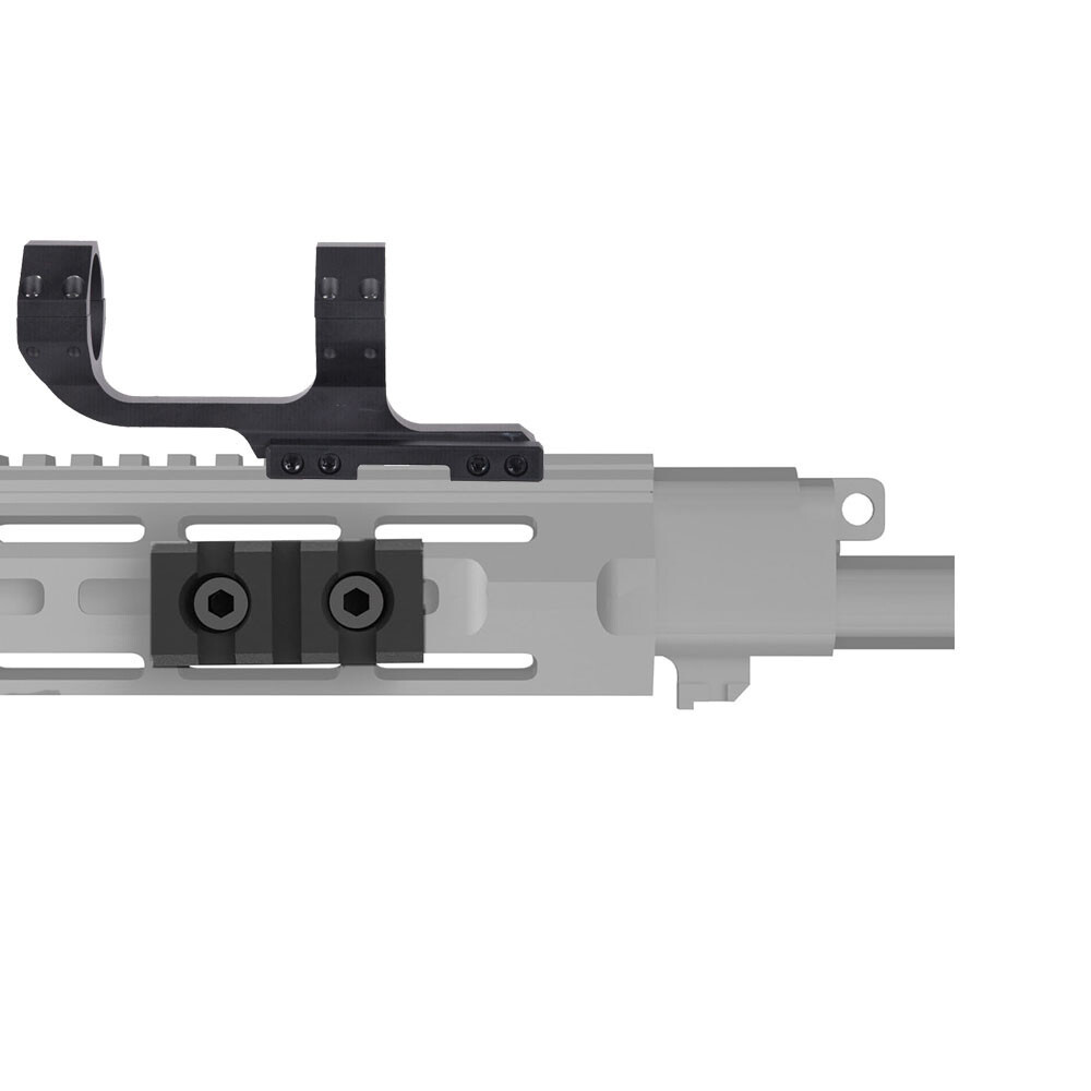Offset 30mm Cantilever Picatinny Scope Mount with 3-Slot Aluminum Section