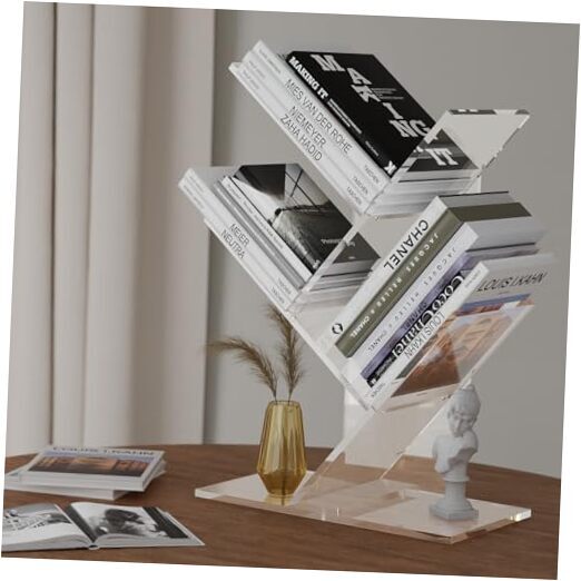 Book Shelf, 3 Tier Acrylic Small Bookshelf, Tiny Home Fully Transparent