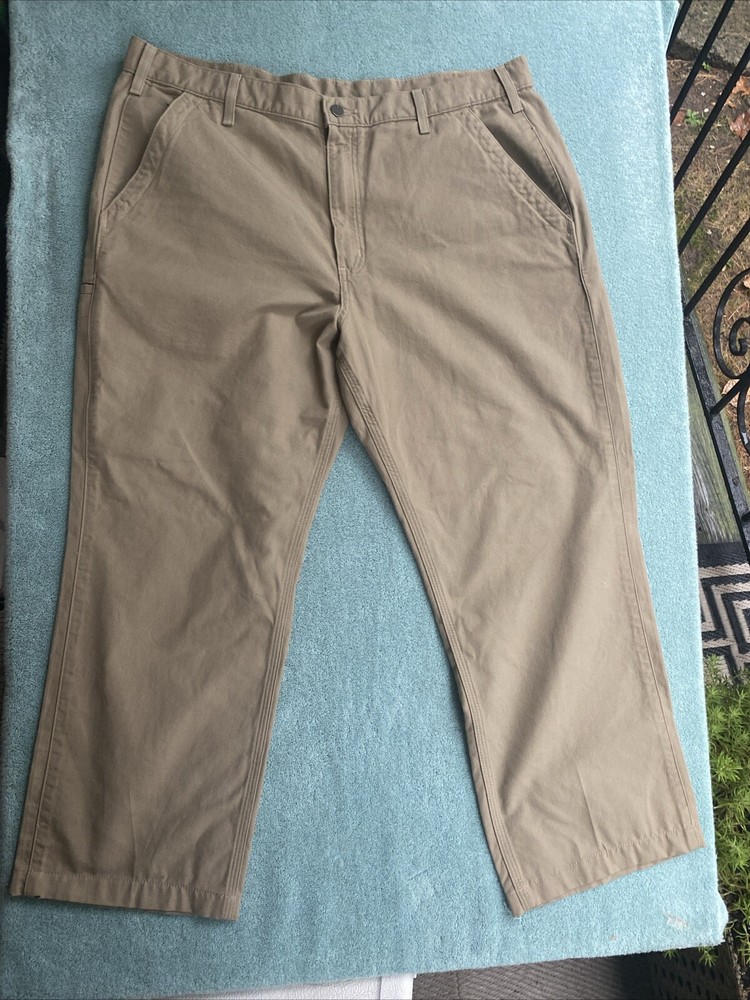 Carhartt Pants Mens 40X30  Khaki Relaxed Fit Rugged Canvas Workwear