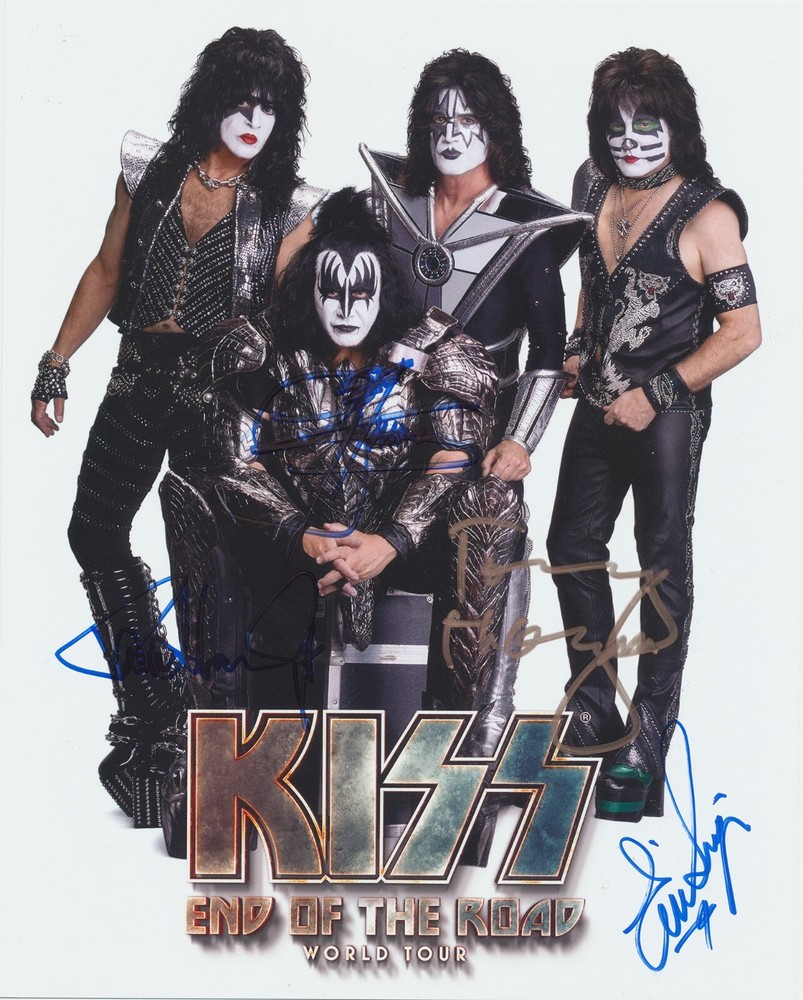 KISS-SIGNED/AUTOGRAPHED 8x10 COLOR PHOTO-COA-GENE-PAUL-ERIC-TOMMY! Guitar Pick