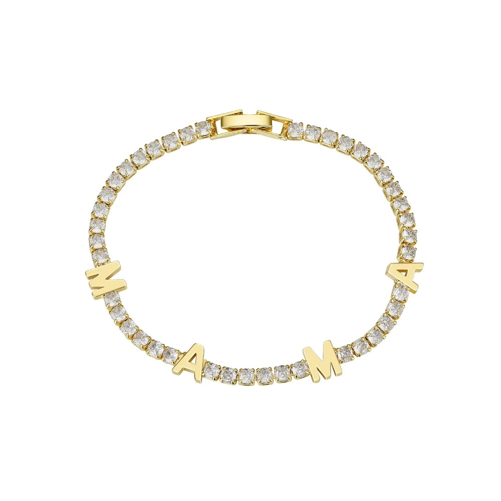 5 Ct Round Simulated Diamond 14k Yellow Gold Plated Custom Fancy Tennis Bracelet