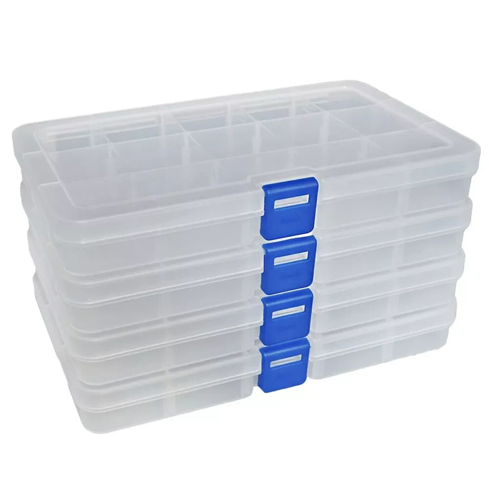 Adjustable DUOFIRE Plastic Storage Box with Removable Dividers for Organization