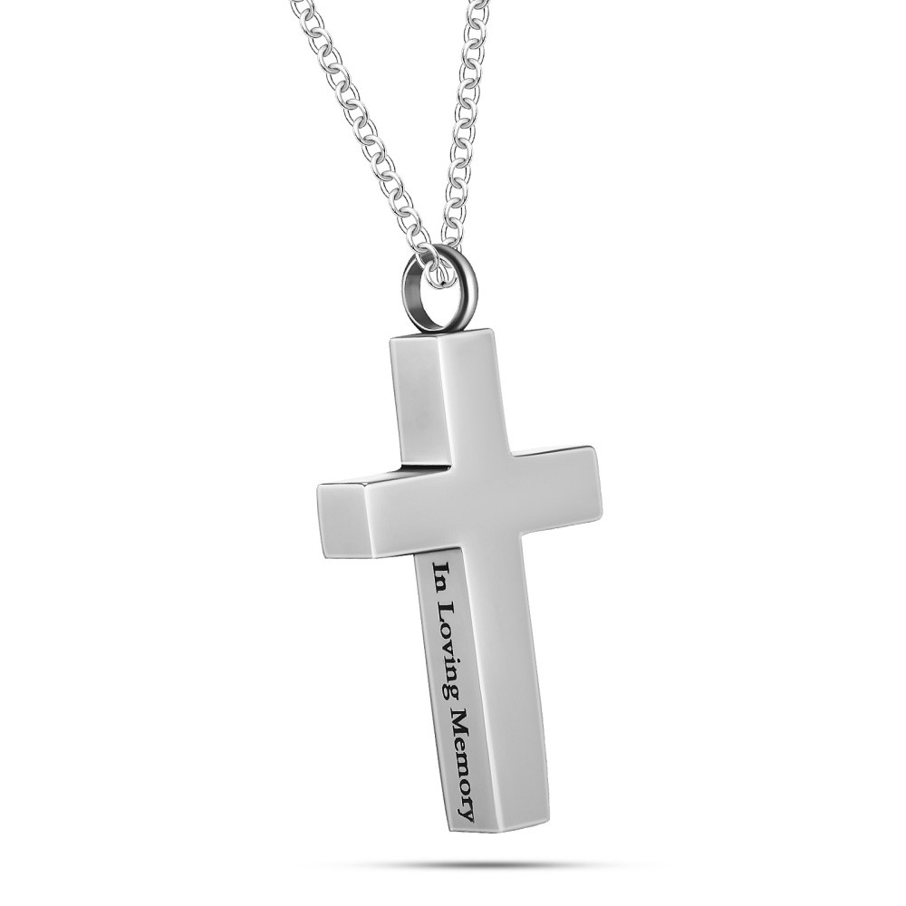 Cremation Necklace Cross Pendant Memorial Jewelry For Ashes Keepsake