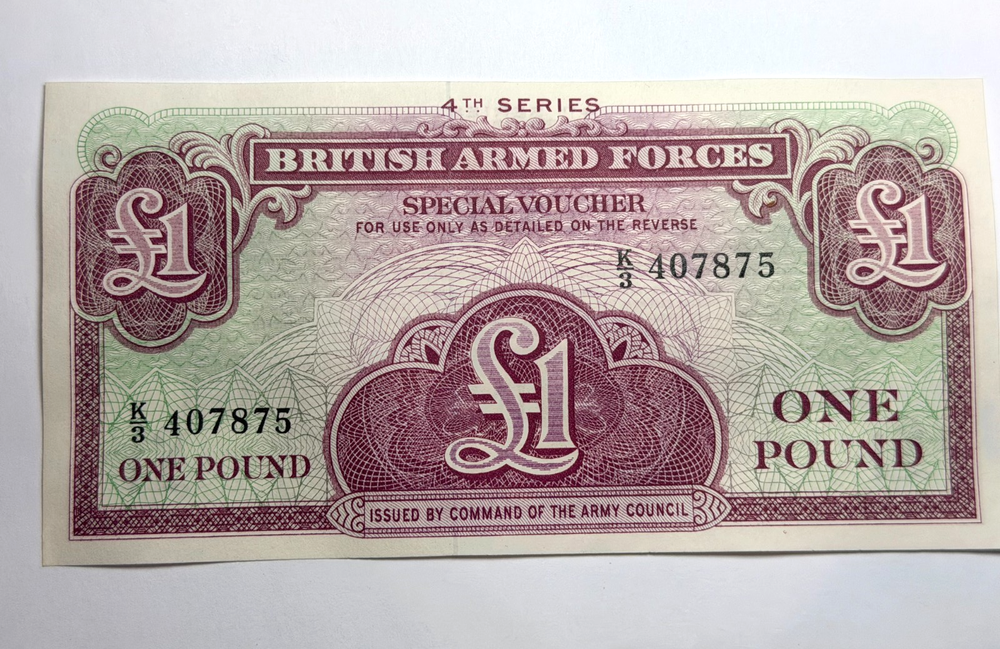 4th Series British Armed Forces Special Voucher One Pound in Excellent Condition-image