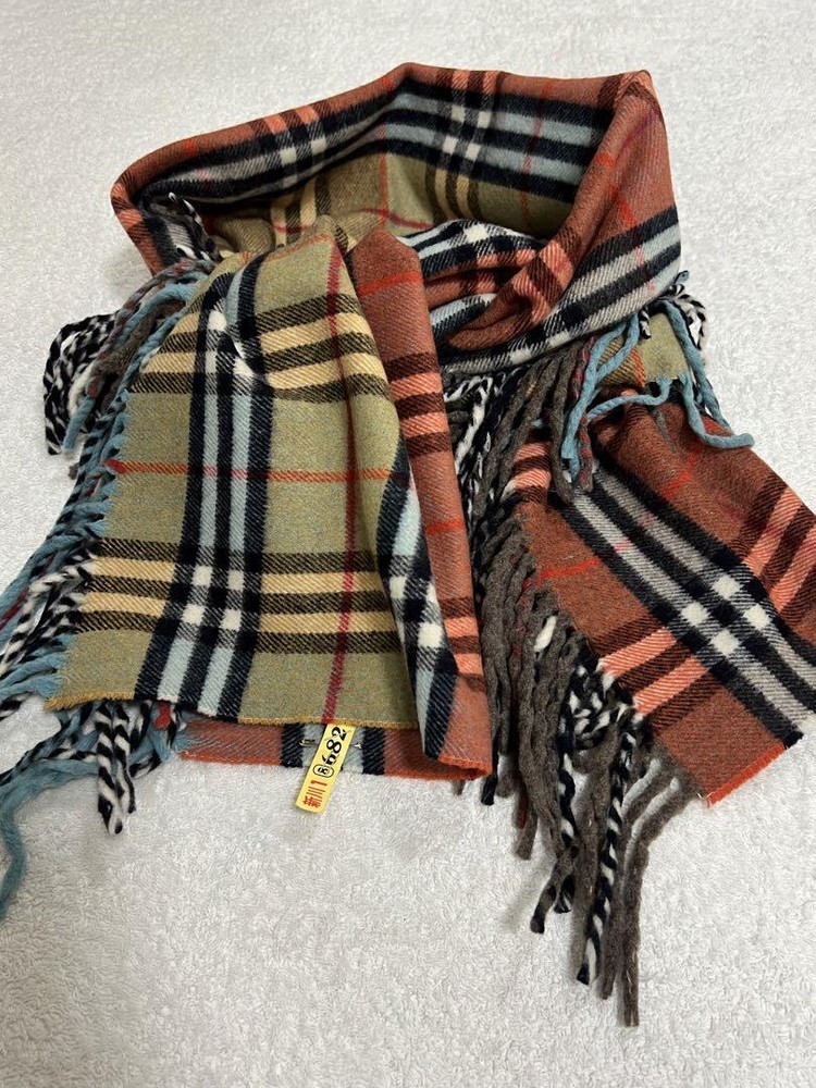 Vhtf Extremely Cleaned Burberry Cashmere Blend Muffler Nova Check Women Scarf Ac