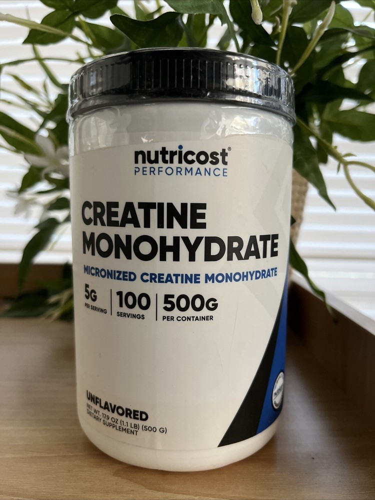 Nutricost Pure Creatine Monohydrate 500 Gram Powder, Exp. 10/26