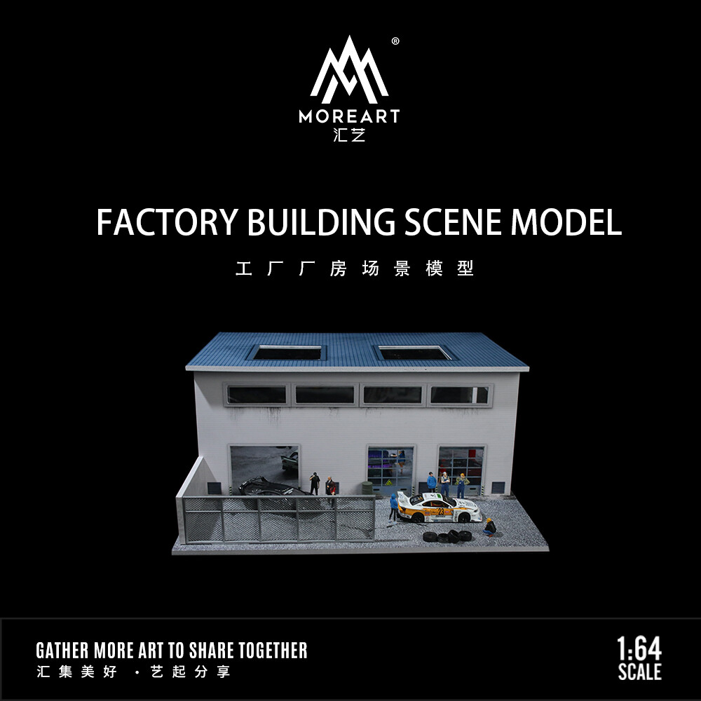 Diorama 1:64 Car Garage Model Lighting City Factory Building Scene Display Model