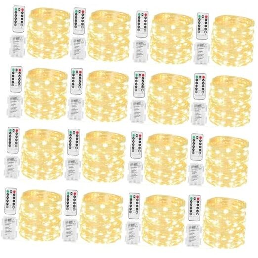 33FT 100 LED Battery-Operated Fairy Lights with Remote - 16 Lighting Modes