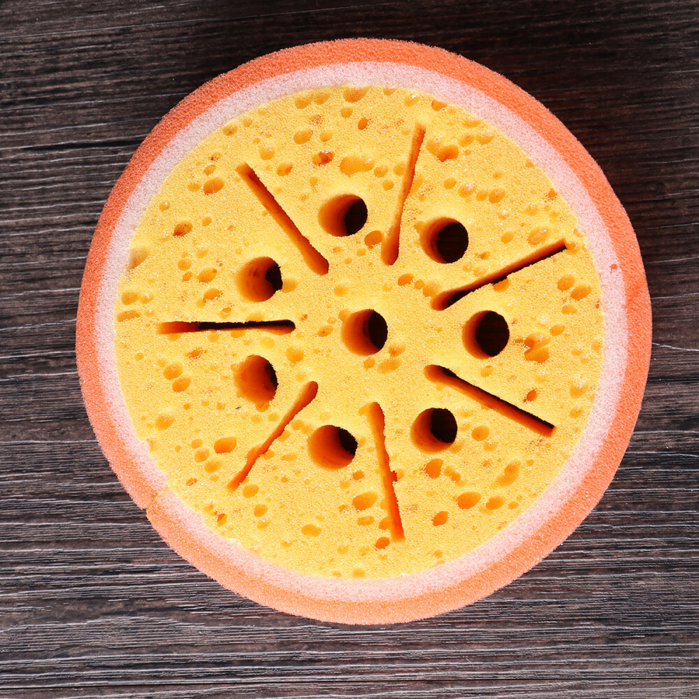 Colorful Fruit-Shaped Wash Sponge Scrubber for Kitchen and Household Cleaning Needs