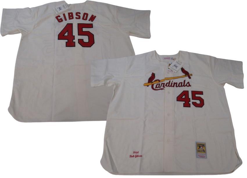 1964 Bob Gibson #45 Cardinals Mens 5XL 64 Mitchell & Ness AUTHENTIC Wool Jersey