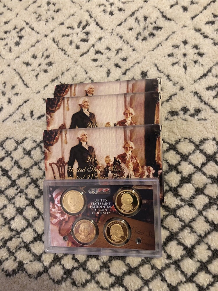 2007 Us Mint Presidential $1 Coin Proof Set 4 Piece Collection 16 Total Coins