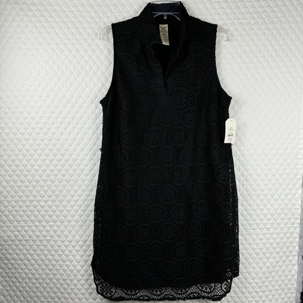 Faded Glory Womens/Juniors LG (12/14) Black Lace Sleeveless Dress Goth Witchy