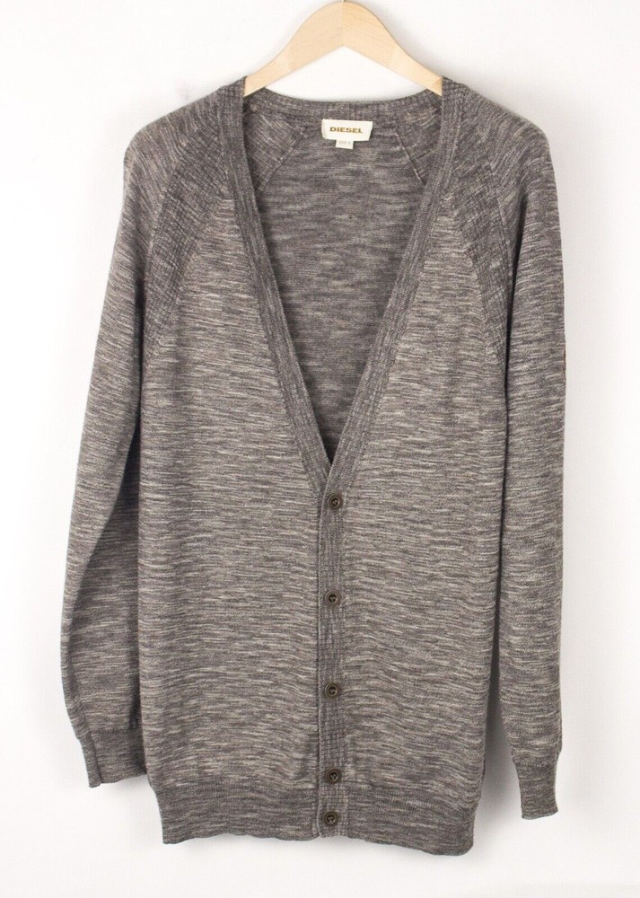 DIESEL Men Casual Wool Acrylic Knit Jumper Sweater Cardigan Top Size S