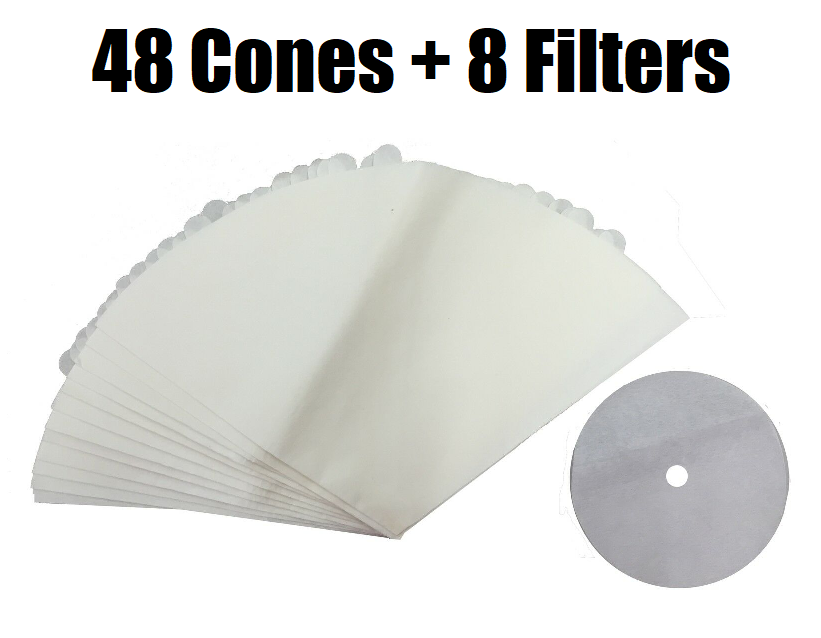 48 Cones & 8 Filters for Filter Queen Majestic Vacuum Bags