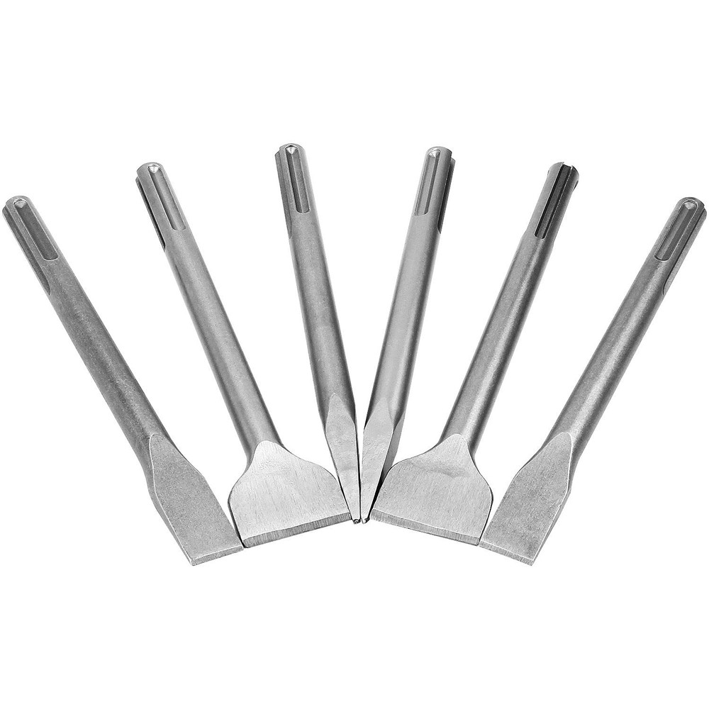 6 Pcs SDS Max Bits Chisel Set Hammer Drill Chisel Set 3/4 inch Masonry Concre...