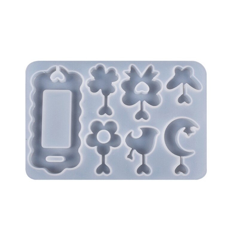 Epoxy Resin DIY Rectangle Keychain Silicone Mold for Moving Sand Pendant