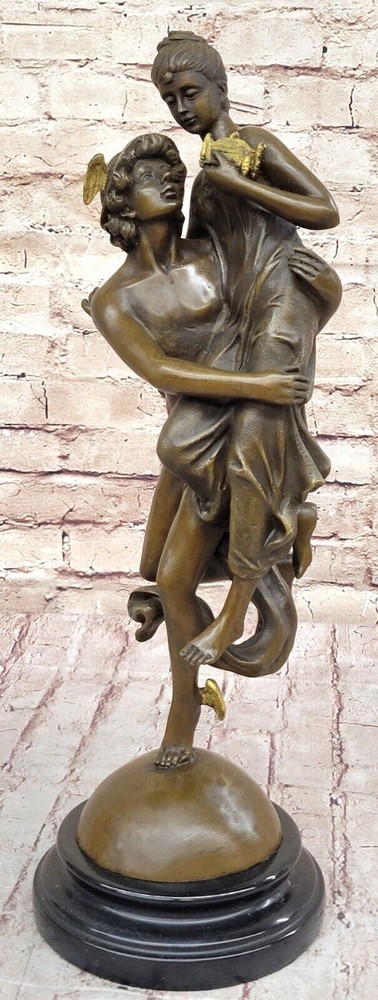 CLEARANCE SALE  Hermes Flying Mercury and Pandora Bronze Sculpture Artwork-image