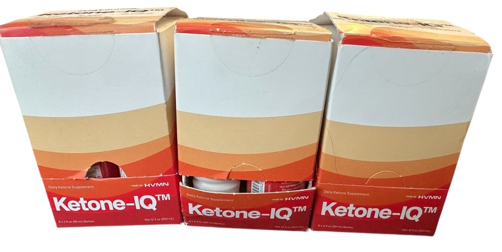 New Sealed Ketone IQ Non GMO No Sugar 3 Boxes of 2 oz Shots 18 Servings