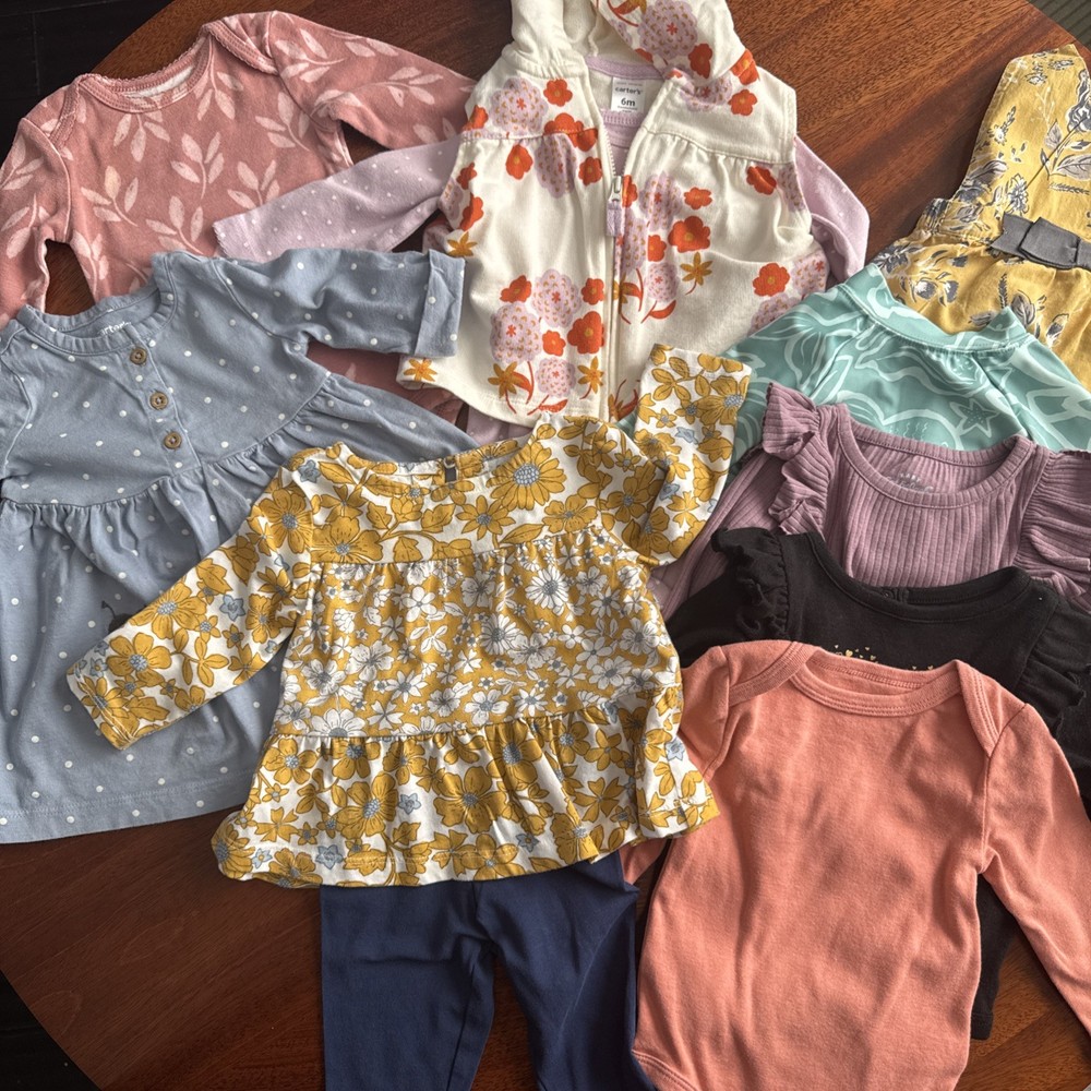 Baby Girl Clothes Lot of 9 Mixed Brands Size 6 Months Some 3-6m